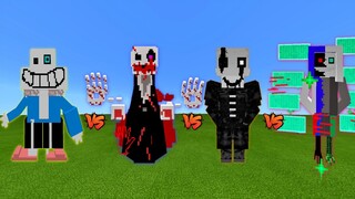 SANESS vs. BLOODY GASTER vs. GASTER vs. XANS in Minecraft | You have a bad BLOOD GASTER!