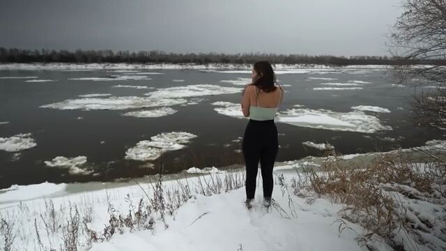 Winter SOLO camping in a HOT tent along the river ASMR