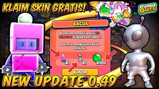 NEW UPDATE 0.49! KLAIM 2 SKIN GRATIS DAN CARA MENDAPATKAN 100 GEMS GRATIS - Stumble Guys