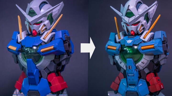 1/60 Bandai PG Exia Gundam แกะสลัก + ดัดแปลงเล็กน้อย + Shadow Painting-Part1