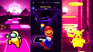Pikachu - Beat Jumple/Super Mario - Beat Hop/Among Us - Tiles Hop - Song Dancing NCS