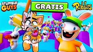 DESBLOQUEA *GRATIS* TODAS LAS SKINS de STUMBLE GUYS X RABBIDS! 😍