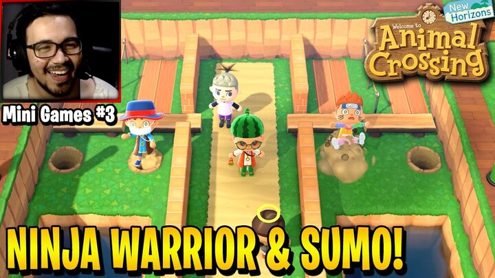 LOMBA NINJA WARRIOR DAN SUMO KECIL2AN! (Mini Games#3) [Animal Crossing New Horizons Indonesia]
