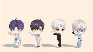 【MMD｜恋与深空Q版跳舞】祁煜 黎深 秦彻 沈星回版《酒醉的蝴蝶》 多人舞蹈 超可爱！