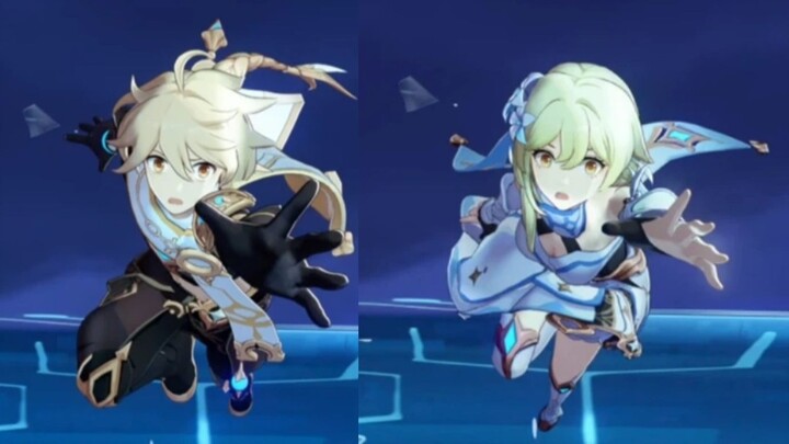 Genshin Impact’s most powerful portrayal of the Travelers ever! A comparison of the animations for t
