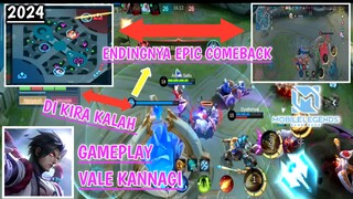 GAMEPLAY VALE KANNAGI | DI KIRA KALAH TERNYATA ENDINGNYA EPIC COMEBACK  #GAMEPLAY VALE 2024 #MLBB