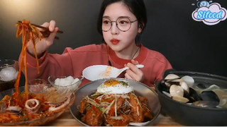 Gaà rán nước tương tỏi ớt, mì mực ốc, canh nghêu 2 #amthuc