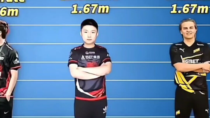 Danking xem bảng xếp hạng chiều cao của các tuyển thủ CS chuyên nghiệp