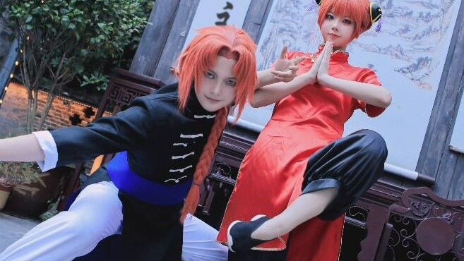 Cosplay eksterior Gintama Kamui dan Kagura