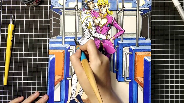 【JOJO】Adegan terkenal yang digambar tangan: Kakak Bu, aku, Giorno, bukan lagi manusia!