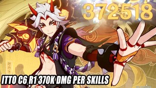 Itto C6 R1 Hitting 370k DMG Per Skills - Best Team Combo Showcase Genshin Impact