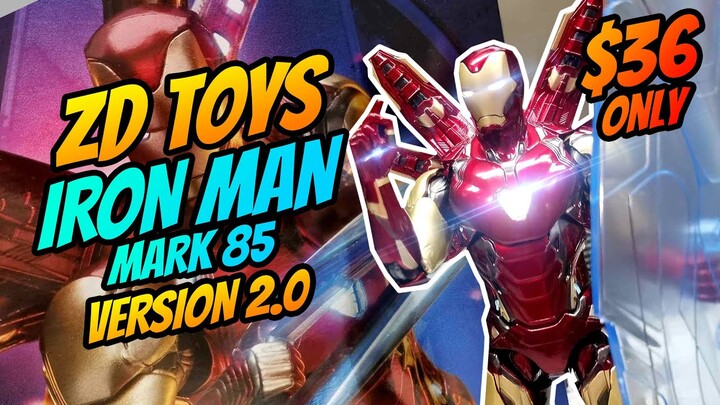 ZD Toys Iron Man Mark 85 version 2.0. Marvel Avengers Endgame. 1/10 scale. Unboxing and review.