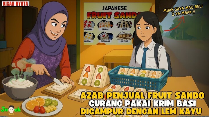 AZAB PENJUAL FRUIT SANDO CURANG PAKAI KRIM BASI DICAMPUR DENGAN LEM KAYU