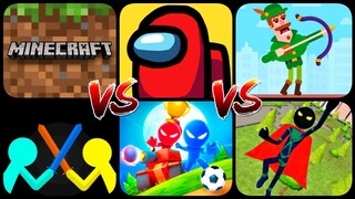 Minecraft PE❌Among Us❌Bowmaster❌Supreme Duelist Stickman❌Stickman Party❌Stickman Superhero