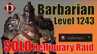 Diablo Immortal F2P Level 1243 Barbarian SOLO Helliquary Raid INFERNO 1 FINAL BOSS + 3 ECHO BOSSES