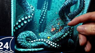 恐怖氛围拉满，手工打造克苏鲁与后室主题结合的泳池模型