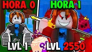 CONSEGUÍ NIVEL 2550 en BLOX FRUITS en 1 HORA!