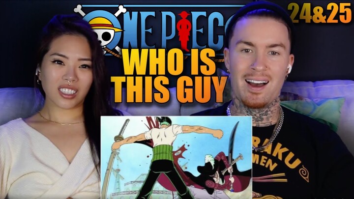 MIHAWK IS A BADA$!!! | First Time Watching One Piece Anime! Ep 24-25