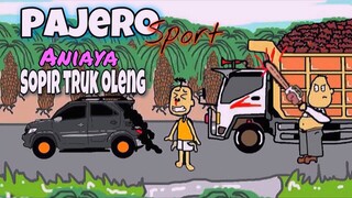 Truk Oleng Tabrak Mobil pajero yang Arogan - Funny Cartoon - kartun lucu / Udin dan martin