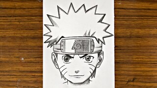 how to draw Naruto Uzumaki step-by-step using just a pencil || Easy drawings for beginners