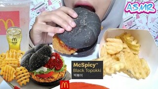 ASMR & REVIEW McSpicy Black Topokki Menu Baru Mcd | ASMR Indonesia