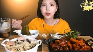Pasta tôm sốt kem, giò heo siêu cay 4 #amthuc