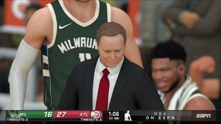 NBA2k21 I Playoffs I Milwaukee Bucks vs Atlanta Hawks I Full Game Highlights Game 4 I June 29, 2021