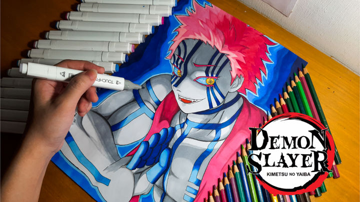 Drawing AKAZA from DEMON SLAYER