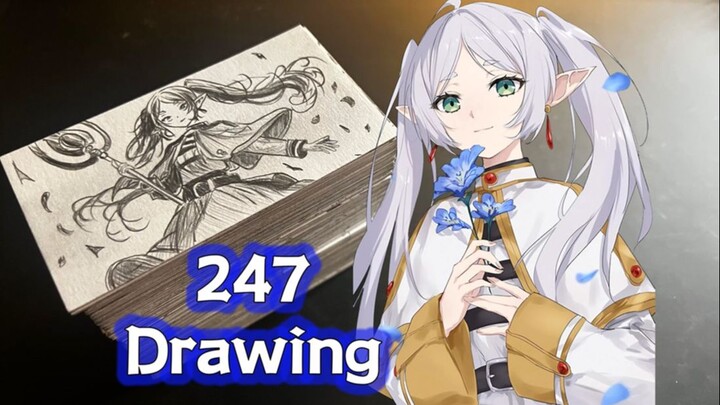 Burned-out all-hand-drawn 247-page flip-book animation "Frieren: Beyond Journey's End"