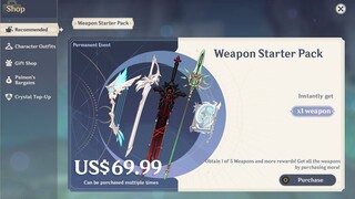 SCAM OR UPDATE!!! PAID 5 STAR WEAPON SELECTOR - Genshin Impact