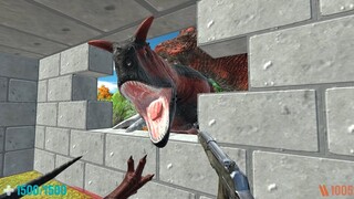 Survive in Grasslands with Dinosaurs. Fps Perspective! Animal Revolt Battle Simulator