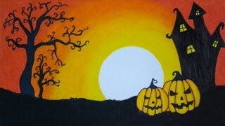 Cara menggambar hantu halloween || Menggambar tema halloween