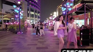 تصوير شارع في قوانغتشو # تصوير شارع من منظور المارة # مشاهد ليلية لمدينة (1)