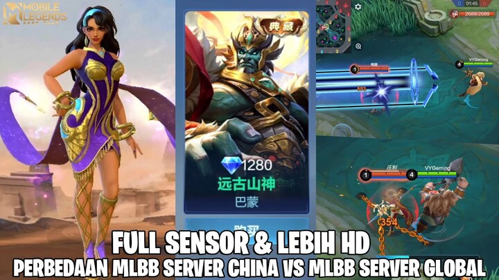 PERBEDAAN MOBILE LEGENDS SERVER CHINA DENGAN SERVER GLOBAL - EFEK SKILL HERO NYA FULL HD