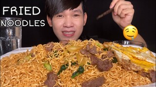 MUKBANG ASMR EATING FRIED NOODLES + FRIED EGG | Noodles Eating Show