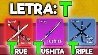 A LETRA QUE CAIR DECIDE A ESPADA QUE VAMOS PVP NO BLOX FRUITS