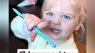 当你机灵的女儿突然想给你画画时...