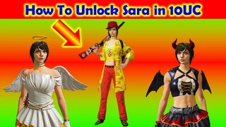 How to unlock Sara Character in only 10UC PUBG Mobile | Angel and devil crate opening