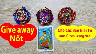 Review xong -  Give away quay beyblade Flame và 16 thẻ quà kun cho các bạn