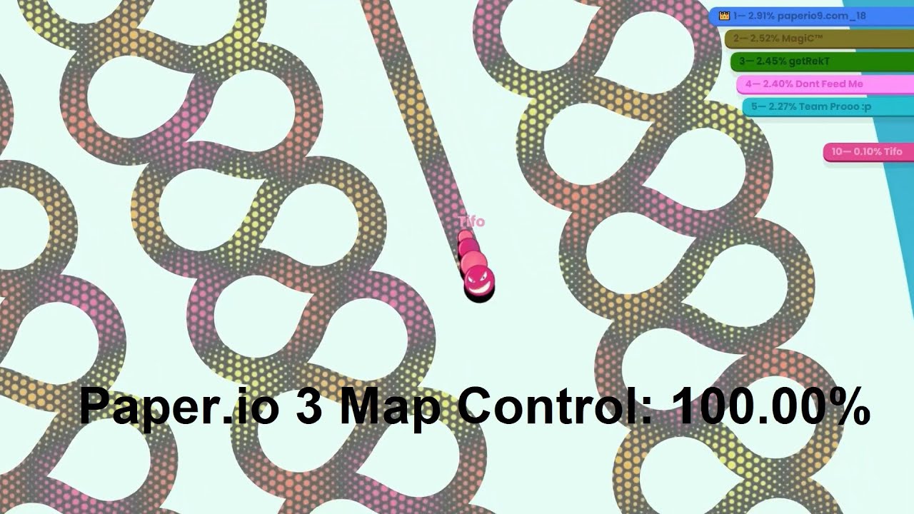 Paper.io 2 Teams Map Control: 100.00% 