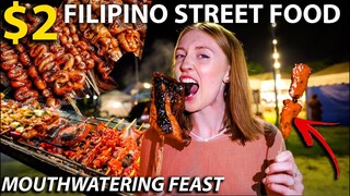Trying $2 Filipino Street Food in CEBU Night Market! Locals Go Crazy For This