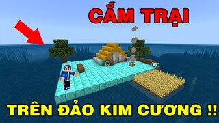 Thử Thách Sinh Tồn Cắm Trại Trên | Đảo Hoang Kim Cương | TRONG MINECRAFT PE..!!