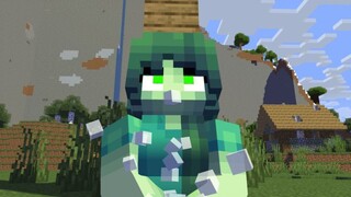 Zombie Girl falling2 of Minecraft gamers laptop died - minecraft animation