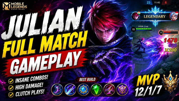 JULIAN FULL MATCH GAMEPLAY 🔥 INSANE COMBOS & EPIC CLUTCHES | MOBA Legends