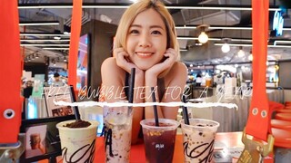 ตามใจตัวเอง1วัน กินชาไข่มุกกี่แก้วก็ได้ | OMG!! FREE BUBBLE TEA FOR A YEAR! GOING "GAGA" | ENG SUB