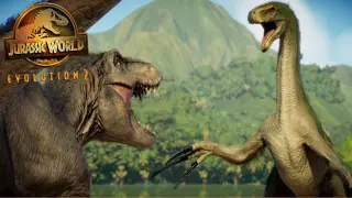 Therizinosaurus versus Tarbosaurus - Life in the Cretaceous || Jurassic World Evolution 2 �� [4K] ��