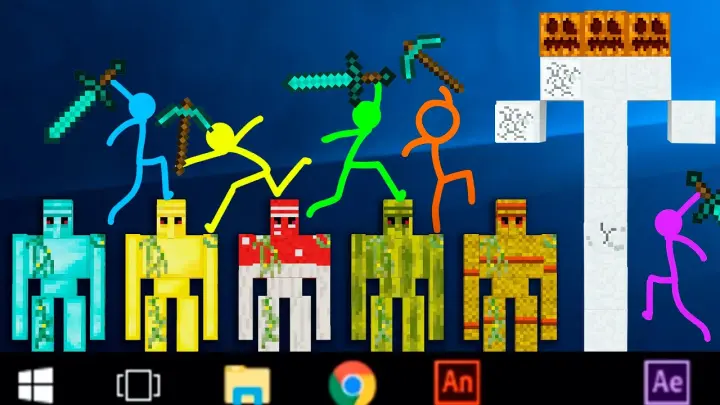 Animation VS Minecraft (Stick Figure) Stickman vs Minecraft stick man Movie