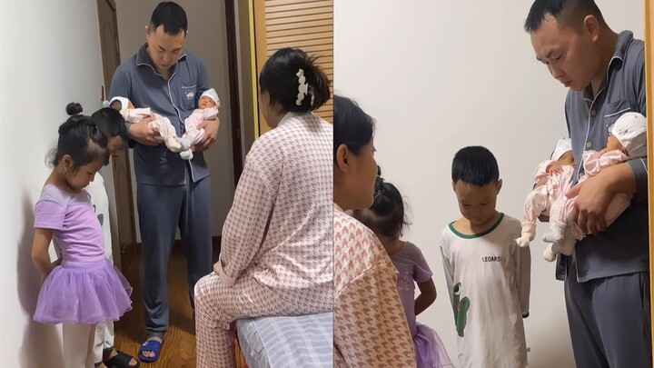 ลูก 3 คน ภรรยาที่เพิ่งคลอด และสามีถูกให้ยืนลงโทษทั้งหมด! คุณแม่หลังคลอดสุดแกร่งออกปากดุอย่างทรงพลัง 