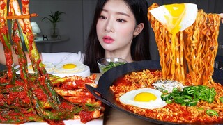 ASMR MUKBANG | 대파김치 만든 날 ☆ 돌아온 땡초 불닭볶음탕면 매운대파김치🔥 라죽 먹방 SPICY BULDAK RAMYUN & HUGE GREEN ONION KIMCHI