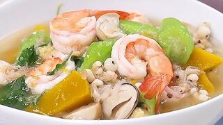 แกงเลียงลูกเดือยกุ้งสด EasyCooking